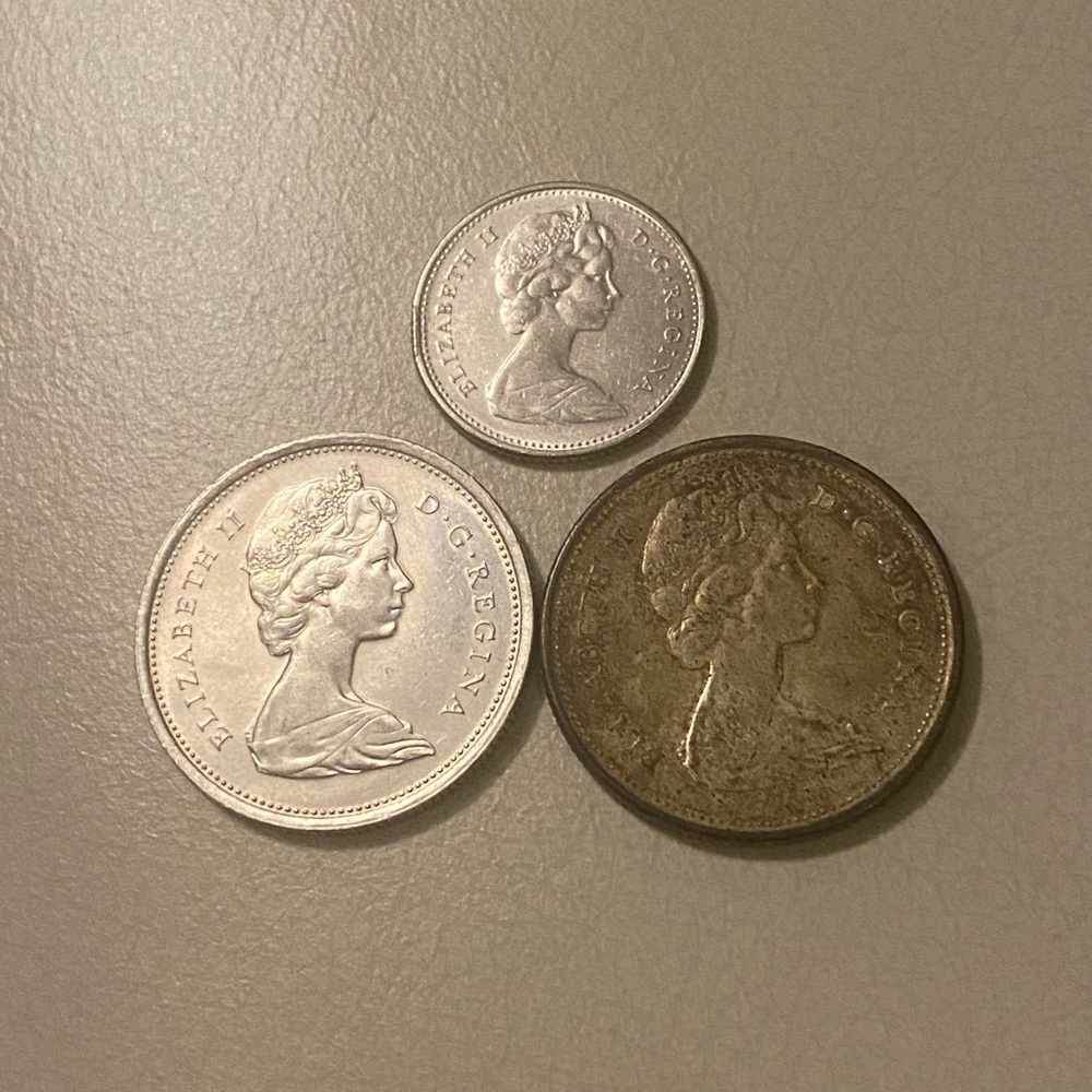 1960, 1968 & 1969 Vintage Canadian Coin Collection with Queen Elizabeth II